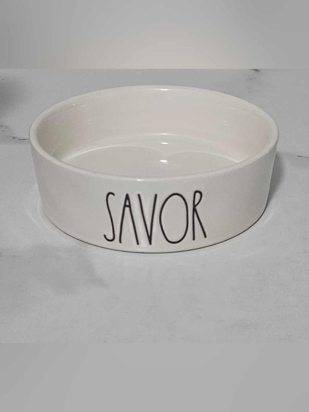 Rae Dunn "SAVOR" Ceramic Pet Bowl